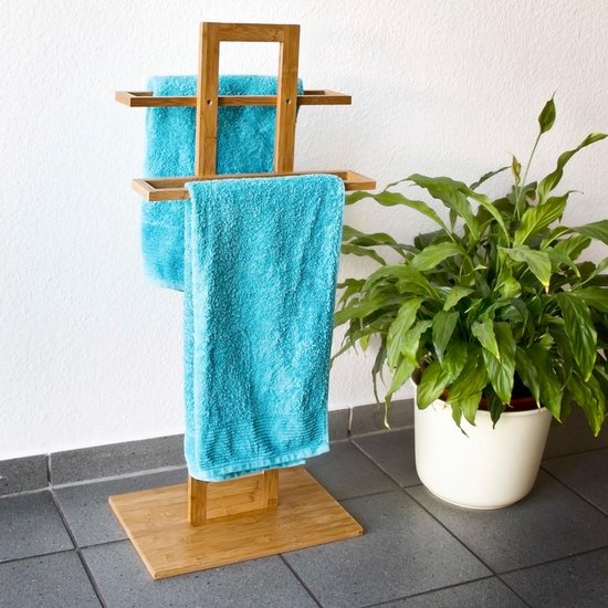 Relaxdays - Handdoekhouders - Metalen - Staande - Handdoekrek
