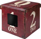 D&D Home collection ottoman one Rood 38x38x38CM