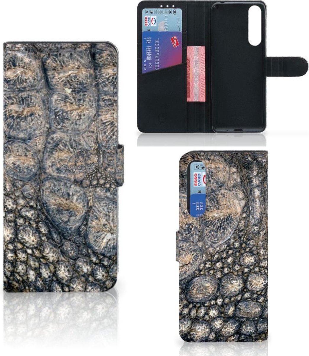 Sony Xperia 1 II Telefoonhoesje met Pasjes Krokodillenprint