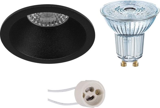 LED Spot Set - OSRAM Parathom PAR16 940 36D - Pragmi Pollon Pro - GU10 Fitting - Dimbaar - Inbouw Rond - Mat Zwart - 5.5W - Natuurlijk Wit 4000K - Verdiept - Ø82mm