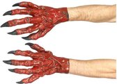 Halloween - Duivel handschoenen van latex voor volwassenen - Verkleed accessoires