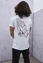 Urban Classics Heren Tshirt -XS- Pray Hands Wit