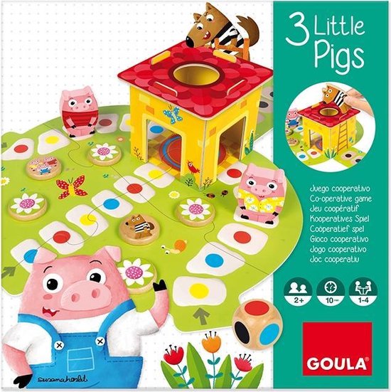 Thumbnail van een extra afbeelding van het spel Goula Drie Kleine Biggetjes - Bordspel