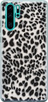 Huawei P30 Pro hoesje - Luipaard grijs - Soft Case Telefoonhoesje - Luipaardprint - Grijs