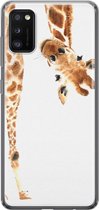 Samsung Galaxy A41 hoesje siliconen - Giraffe - Soft Case Telefoonhoesje - Giraffe - Bruin