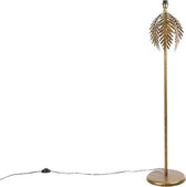 QAZQA botanica - Landelijke Vloerlamp | Staande Lamp - 1 lichts - H 145 cm - Goud/messing -  Woonkamer | Slaapkamer | Keuken
