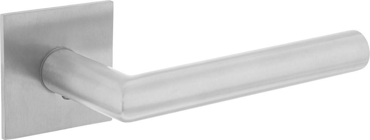 Intersteel Deurkruk Hoek 90° op vierkant magneet rozet rvs geborsteld