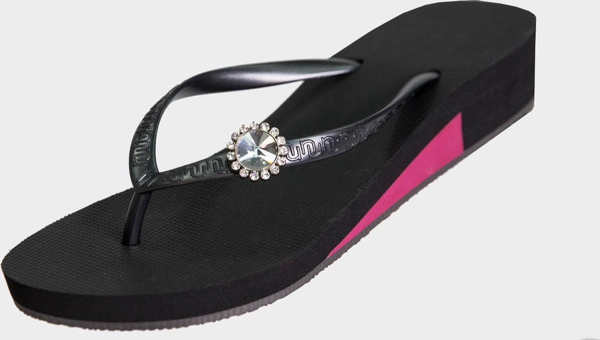 Uzurii Block Switch dames slipper met hak Navy Blue
