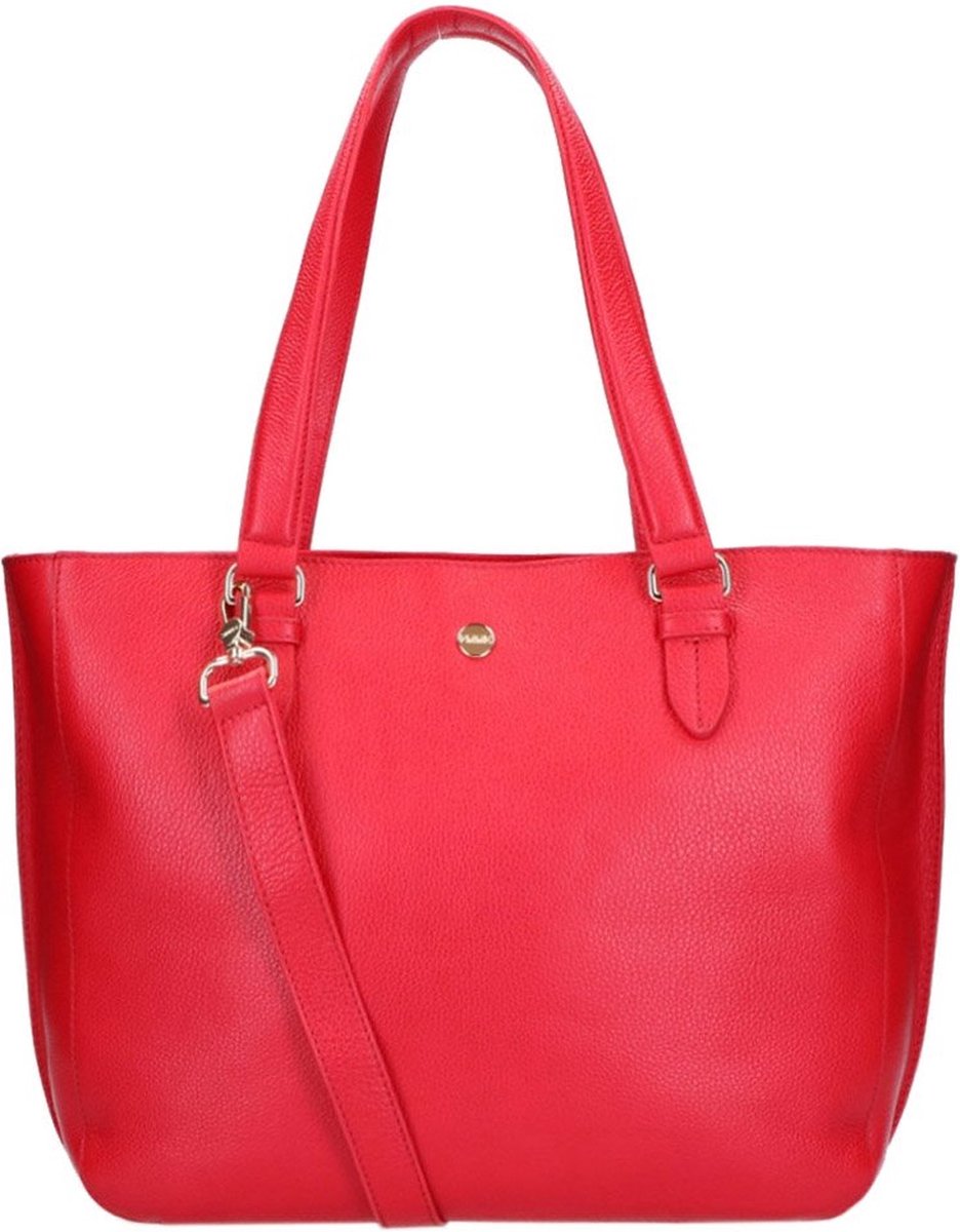 FMME Laptoptas Grain Leer rood bol
