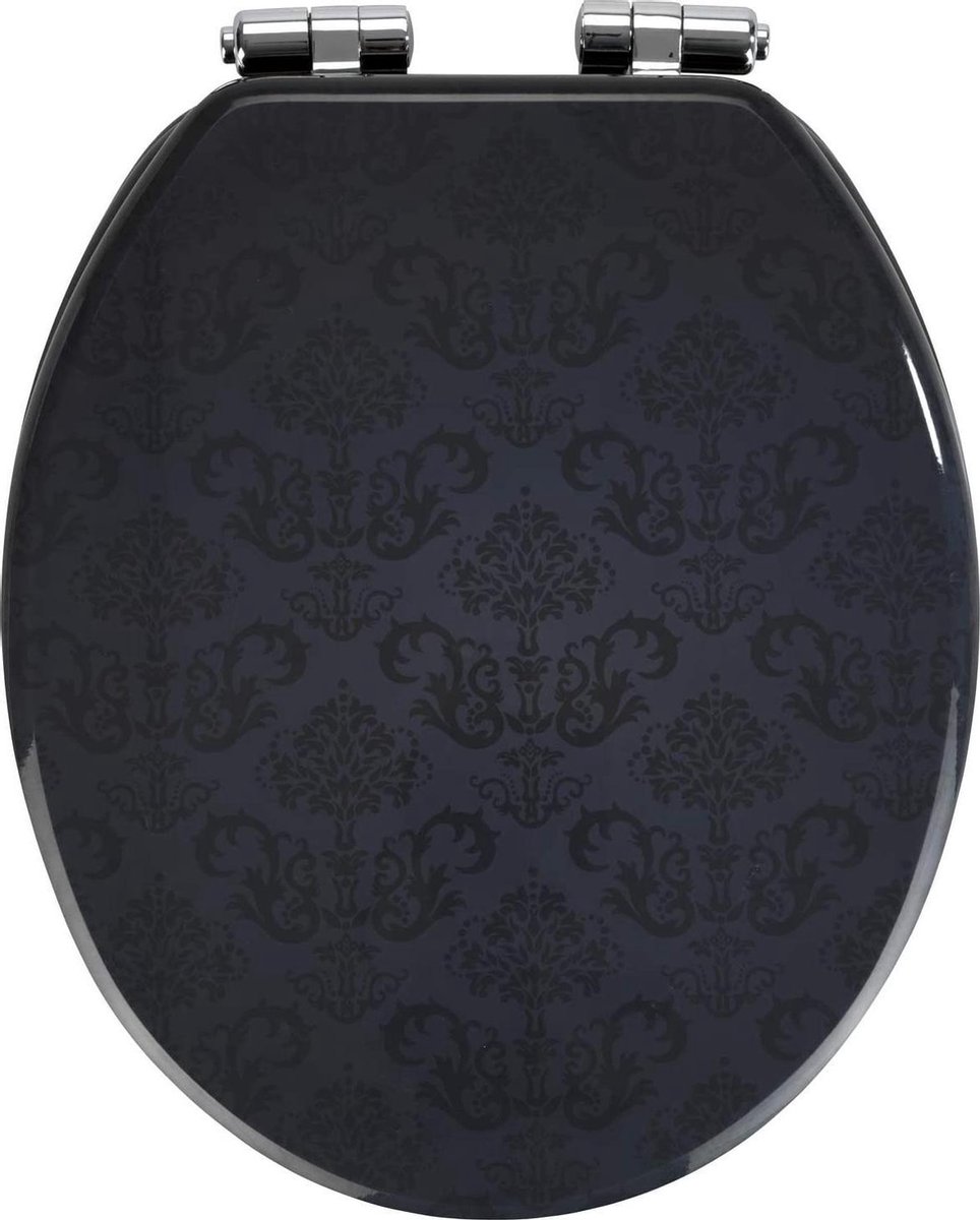 Wenko - Toiletbril - Bellevue - Soft-close - Zwart - 37x43 cm