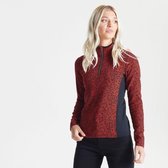 Dare2B Immortal luxe trui voor dames versierd met Swarovski-kristallen, met halve rits, zacht geborstelde stof, Sevilla-rood