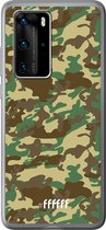 Huawei P40 Pro Hoesje Transparant TPU Case - Jungle Camouflage #ffffff