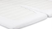 Beter Bed Select Drap-housse en percale pour surmatelas fendu - 100% coton de luxe - 160 x 200 cm - Blanc
