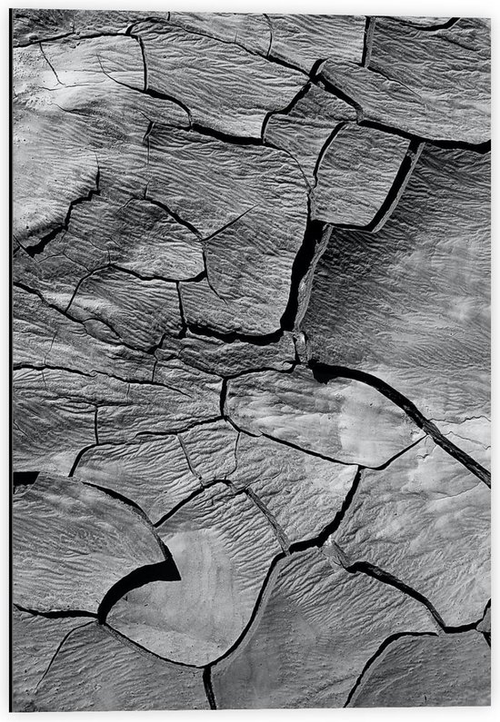 Dibond - Grijs Gescheurde Ondergrond - 40x60cm Foto op Aluminium (Met Ophangsysteem)