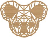 Geometrische Dieren Koala - Bamboe hout - S (30x23 cm) - Cadeau - Kinderen - Geschenk - Woon decoratie - Woonkamer - Slaapkamer - Geometrische wanddecoratie - WoodWideCities