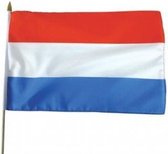 Witbaard - Vlag - Nederland - Met stokje - 30x45cm