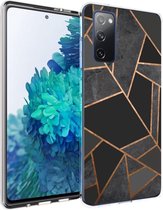 iMoshion Hoesje Siliconen Geschikt voor Samsung Galaxy S20 FE - iMoshion Design hoesje - Zwart / Goud / Black Graphic