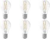 CALEX - LED Lamp 6 Pack - Smart LED A60 - E27 Fitting - Dimbaar - 7W - Aanpasbare Kleur CCT - Transparant Helder