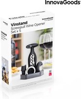 Wijnset met spiraalvormige kurkentrekker en accessoires Vinstand InnovaGoods 5 Onderdelen