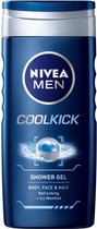 Bol.com NIVEA MEN Cool Kick Shower Gel - 6 x 250 ML - Voordeelverpakking - Douchegel aanbieding