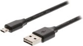 Valueline VLMP60510B2.00 Usb 2.0-kabel Usb A Male - Omkeerbaar Micro-usb B Male 2.00 M Zwart