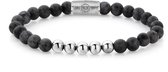 Rebel&Rose armband - Grey Seduction - 6mm - silver colored