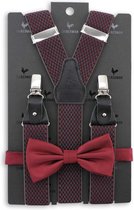 Sir Redman - Bretels met strik - bretels combi pack Elegance bordeaux - bordeauxrood / blauw / grijs