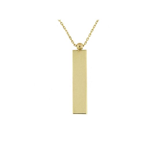 Lucardi Dames Ketting hanger bar verticaal - 14 karaat goud - Ketting -  Cadeau - 45 cm... | bol.com