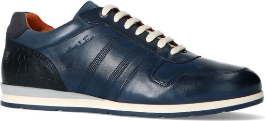 Blackstone Heren Sneakers Blauw nub sneaker | Van den Assem
