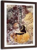 Foto in frame Abstracte gitaar, 80x120, bruin/beige, Premium print