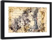 Foto in frame Tekst aan de wand, 120x80, beige, Premium print