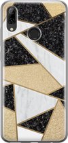Huawei P Smart 2019 hoesje - Goud abstract - Soft Case Telefoonhoesje - Print / Illustratie - Goud