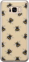 Leuke Telefoonhoesjes - Hoesje geschikt voor Samsung Galaxy S8 - Bijen print - Soft case - TPU - Print / Illustratie - Geel