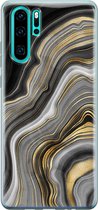 Huawei P30 Pro hoesje - Marble agate - Soft Case Telefoonhoesje - Print / Illustratie - Goud