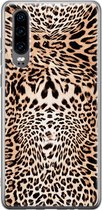Huawei P30 hoesje - Animal print - Soft Case Telefoonhoesje - Luipaardprint - Bruin