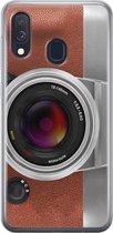Samsung Galaxy A40 hoesje siliconen - Vintage camera - Soft Case Telefoonhoesje - Print / Illustratie - Bruin