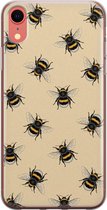 Leuke Telefoonhoesjes - Hoesje geschikt voor iPhone XR - Bijen print - Soft case - TPU - Print / Illustratie - Geel