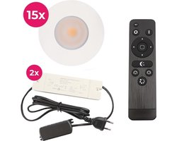 Olucia - DICO - Inbouw Veranda Lamp - Wit - 15L - Geschikt voor Badkamer - Vorm: Rond