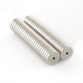 Neodymium Sterke Magneten - Magneet - SET 20 STUKS Schijfmagneten Ringmagnetjes 10 x 2 mm met een gat – 1.2kg Trekkracht