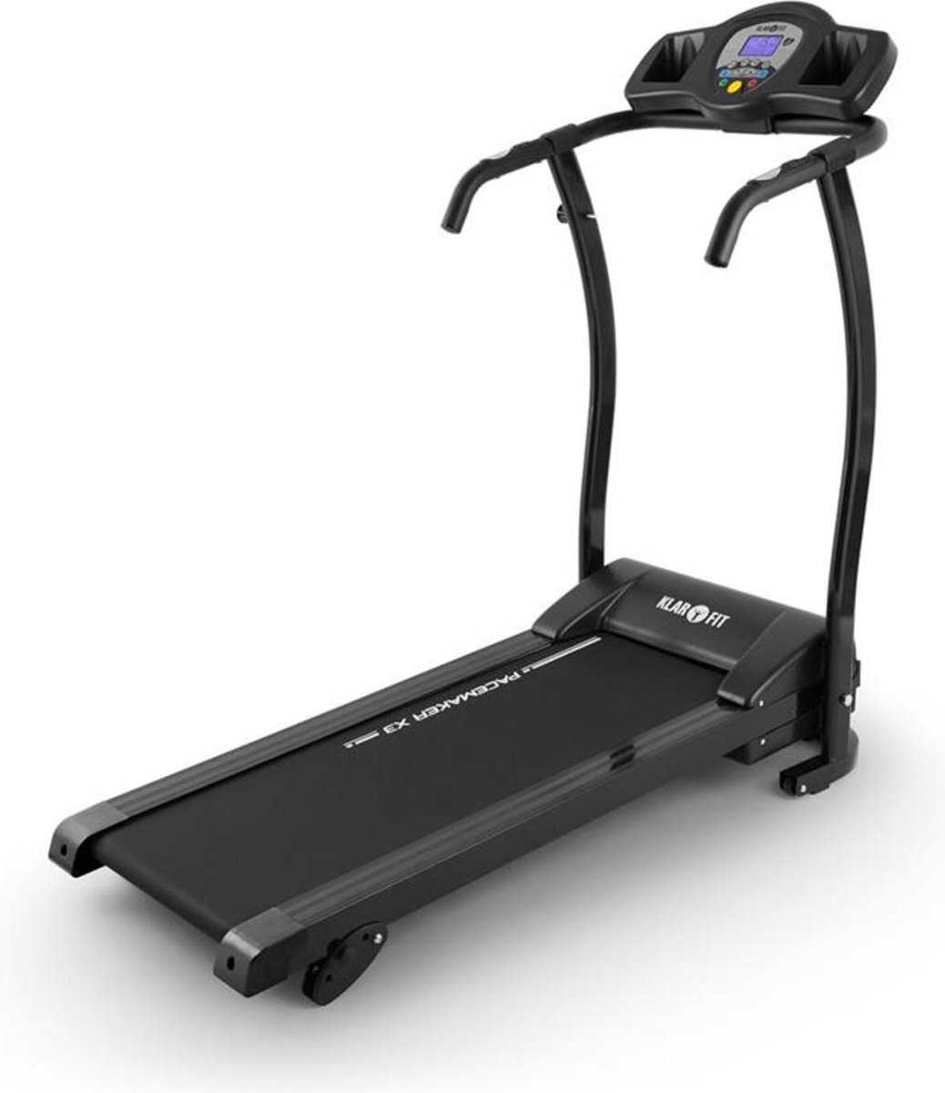Klarfit Pacemaker X3 Loopband - 1,5 pk Treadmill, Loopvlak met Trainingscomputer, Snelheid: 0,8 - 12 km/u, LCD-Display, 12 Programma's, Hartslagmeter, Antraciet