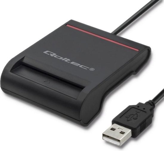 Qoltec 50642 magnetische kaart-lezer USB Zwart