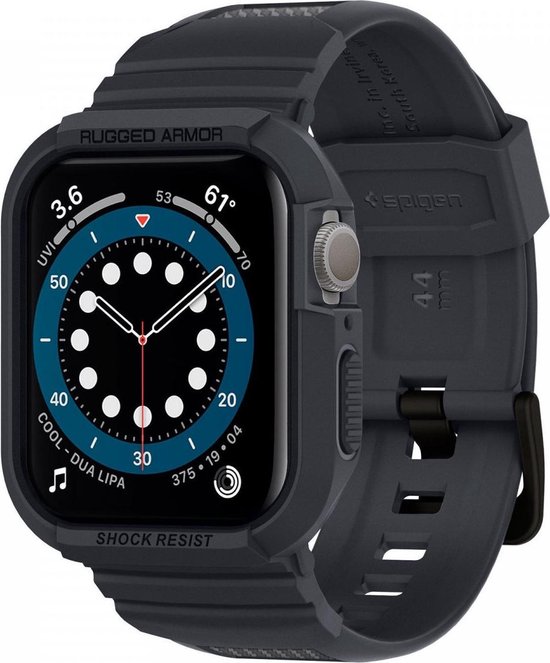 Spigen Rugged Armor Pro - Apple Watch 45MM / 44MM Hoesje en Bandje - Blauw