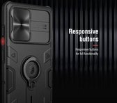 Hoesje geschikt voor Samsung Galaxy Note 20 - CamShield Armor Case - Met Camera Cover - Zwart