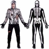 Witbaard Verkleedpak Double Fun Zombie-skelet Zwart/wit Mt M/l
