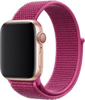 Shop4 - Bandje voor Apple Watch SE 40mm - Nylon Donker Roze