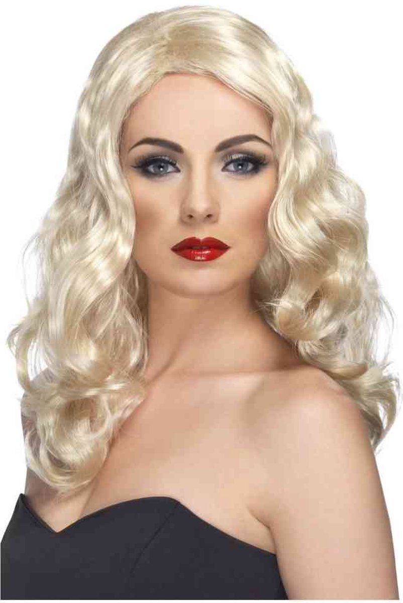 "Lange blonde damespruik - Verkleedpruik - One size"