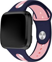 Fitbit Versa duo sport band - donkerblauw/roze - Maat S