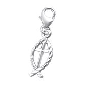 ichthus kruis bedel | Zilverana | Sterling 925 Silver (Echt zilver) | Clip-On / Karabijnsluiting | Past OA op SilberDream, Zinzi, Thomas Sabo en Ti Sento