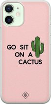 iPhone 12 mini hoesje siliconen - Go sit on a cactus | Apple iPhone 12 Mini case | TPU backcover transparant
