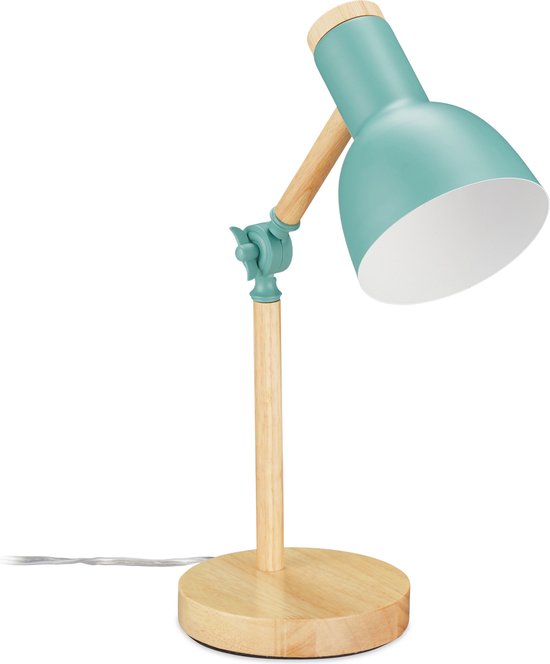 Geurloos Garantie lus Relaxdays bureaulamp retro - kinderlamp bureau - leeslamp - tafellamp - E27  fitting -... | bol.com